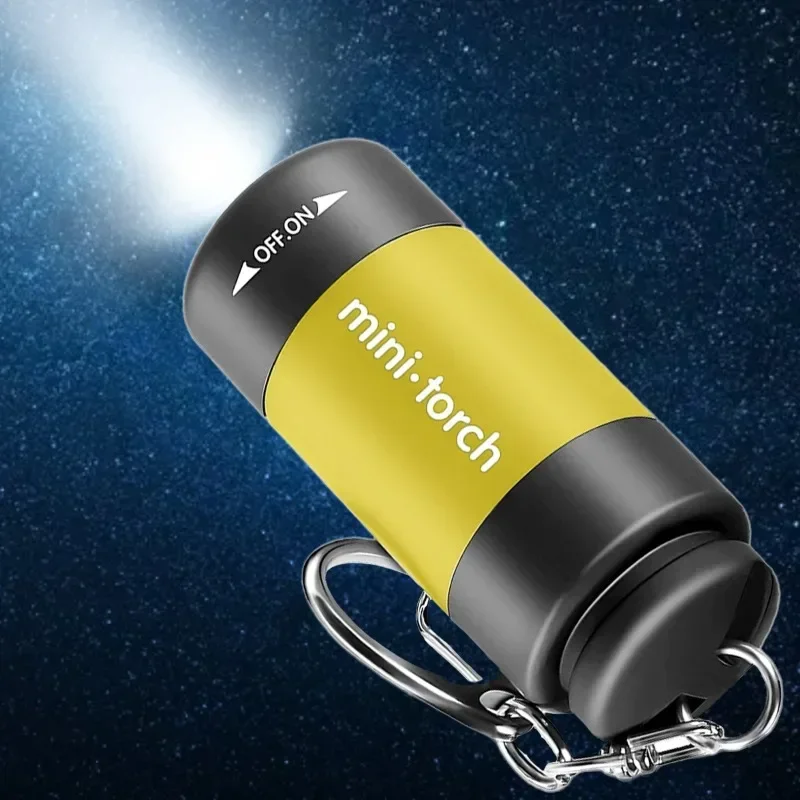 Mini Keychain Flashlight Portable USB Rechargeable LED Torch Pocket Light Waterproof Outdoor Camping Emergency Lights Wholesale