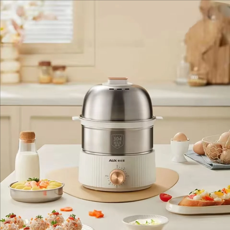 

Household Egg Cooker Timed Egg Boiler Breakfast Machine Automatic Steamer Egg Custard Steaming Cooker Food Warmer 220V