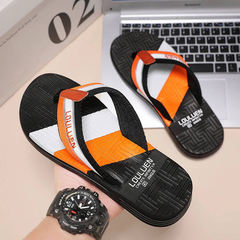 

Luxury Brand Men's Slippers 2025 Fashion Summer Flip Flops Men Designer Slippers Comfortable Non-Slip Man Beach Holiday Slippers