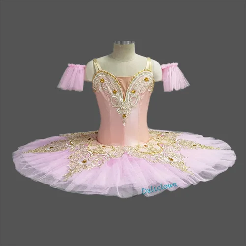 Imagen 2 del producto Vestido tutú de Ballet profesional para niñas y adultos, plato de princesa para mujeres, panqueque, lago de los cisnes, bailarina, traje de baile escenario