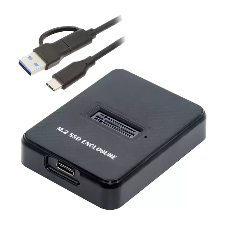 for NVMe M2 Hard Disk Upright Base External SSD Case NVMe Dual Protocol Single Disk MSATA Solid State Drive Enclosure