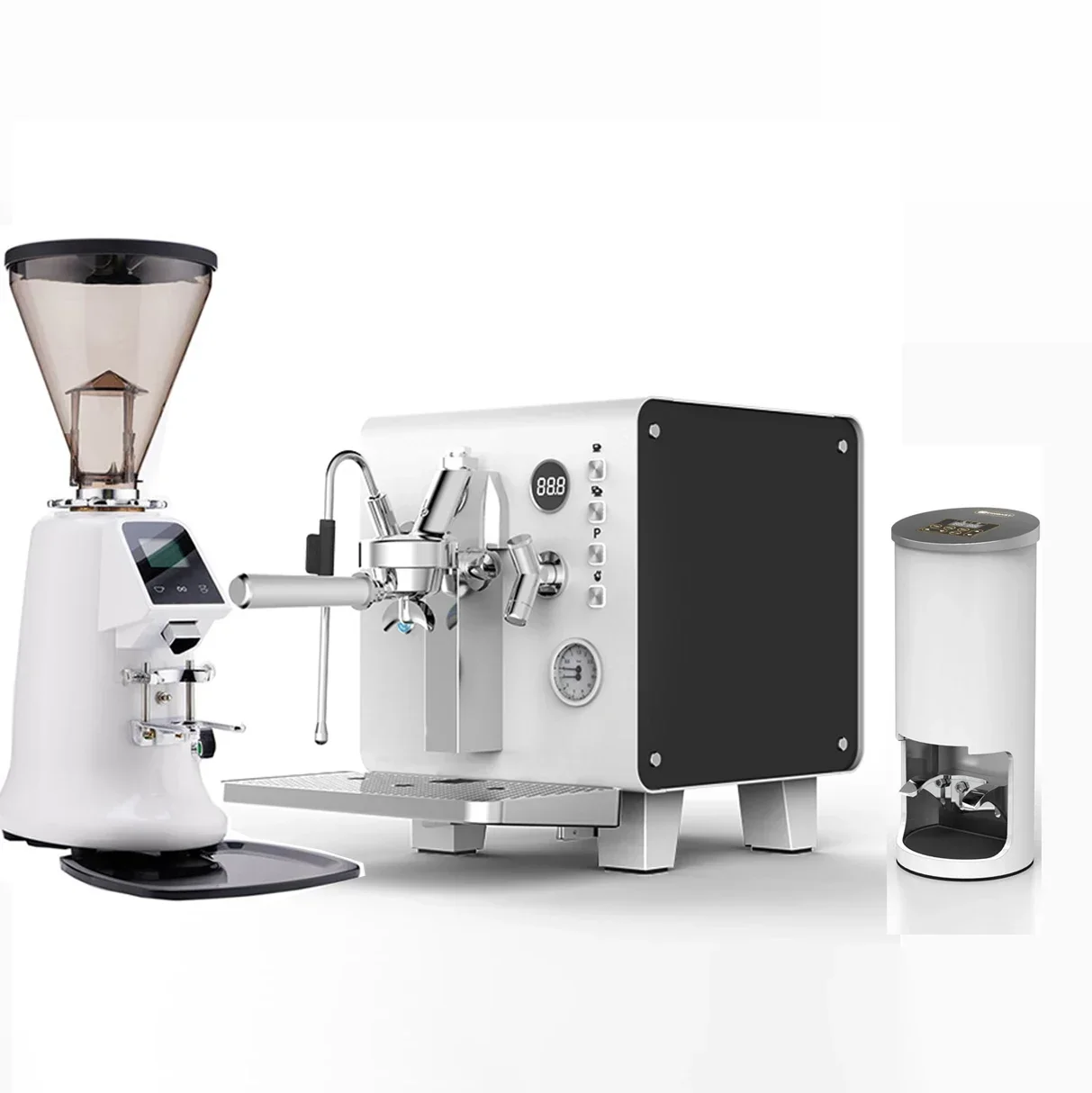 Coffee Machine Professional Commercial Multifunctional Espresso with E61 Business Brewing Head, Powder Press, Grinder Many Color