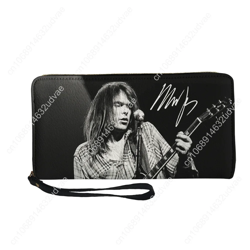 Dompet Neil Young Dompet Panjang Ritsleting Remaja Pria Wanita Tas Hadiah Dompet Portabel Pribadi Komuter Cetak Ganda