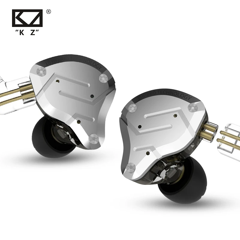 KZ ZS10 PRO multi-color optional in-ear headphones 4BA+1DD mixed 10 drive unit HIFI bass earphones monitor metal headphones.