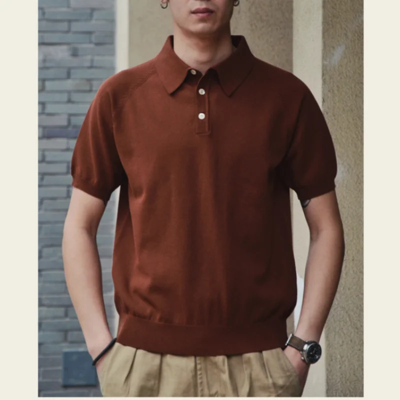 Men's Polo Shirt Short Sleeves Business Casual Style Summer Vintage Unisex Clothes