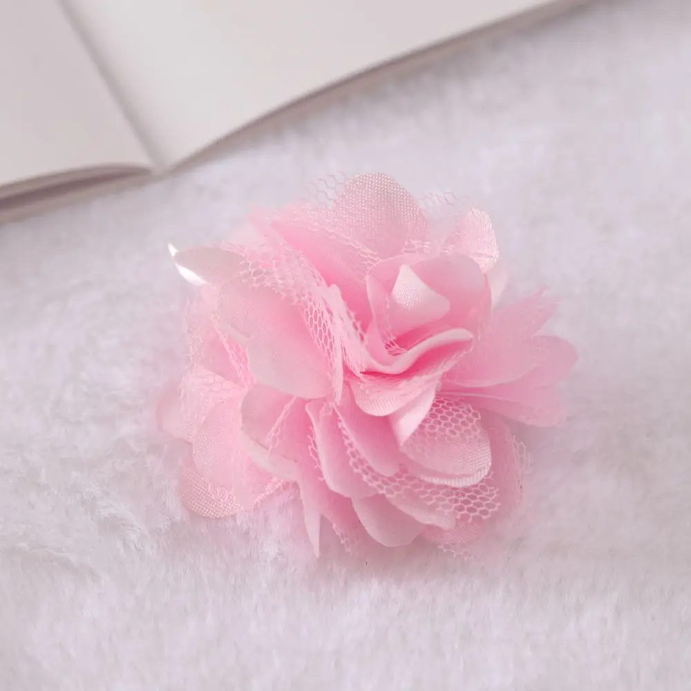 5cm Mesh Flowers baby DIY Hair Accessory Wedding Decoration  Hair Flower No hair clips Photography Prop Accessories 15pcs/lot