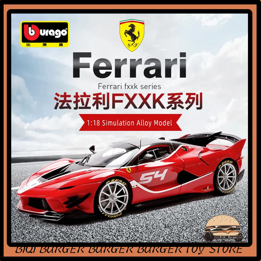 

Bburago 1:18 Ferrari FXX K EVO Alloy Model Car #44 #54 Series Simulation Car Die Casting Desk Decoration Collection Kid Toy Gift