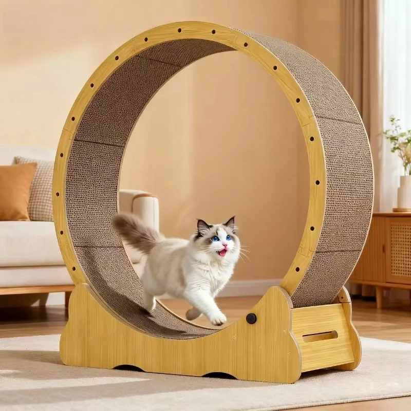 Customizable Cat Treadmill Eco-Friendly Corrugated MDF Material Modern-Classic Luxury Design Pet Interactive Movement