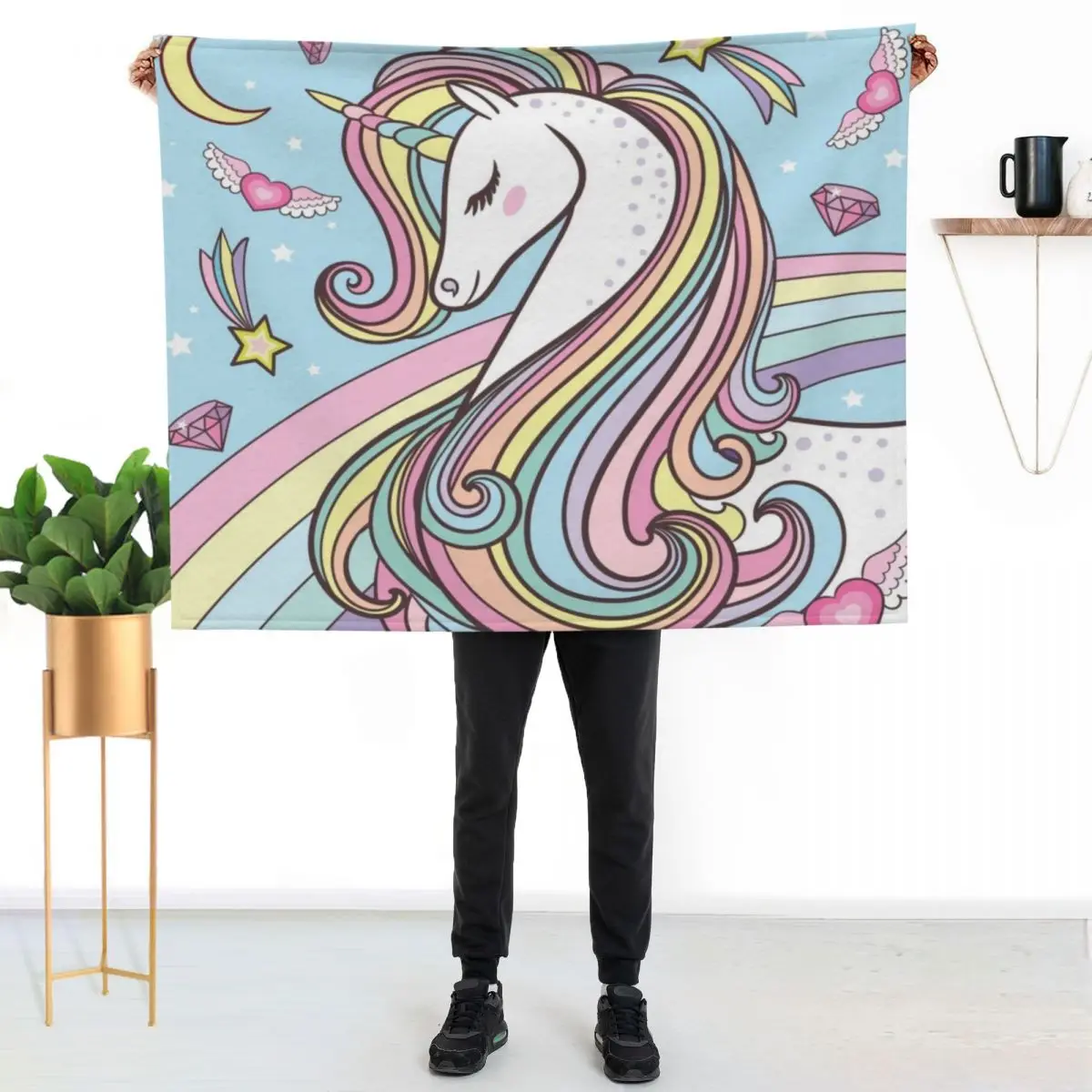 

Unicorn Throw Blanket All Season Soft Lightweight Blanket for Home