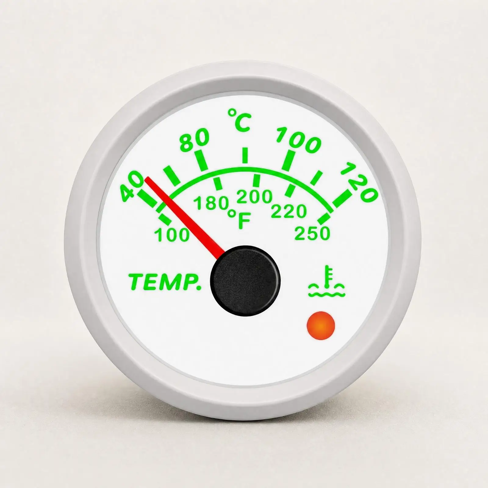 Pointer-Style Cooling Agent Temperature Gauge 52mm Cooling Agent Temperature Gauge with Alarm Indicator Wide-Electric Force for