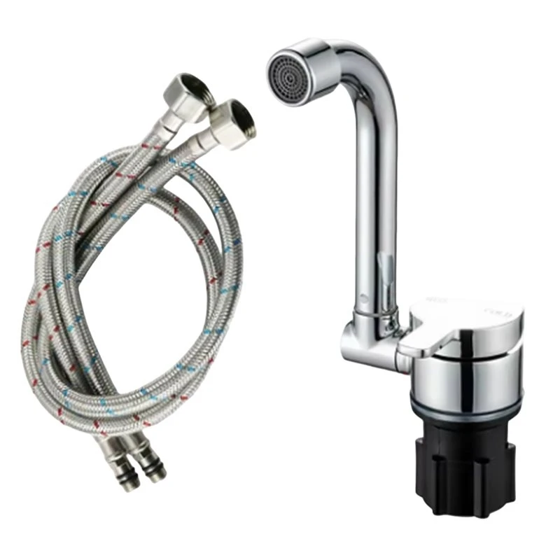 AT92-Stainless Steel For RV Sink Faucet Folding 360° Rotating Hot/Cold Water Faucet For RV Kitchen Bathroom Caravan