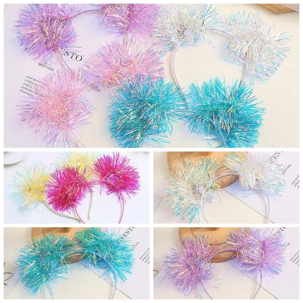 Tinsel LED Cat Ear Headdress Color Change LED Lights Cat Ear Headband Plastic Cat Ear Cat Ear Hair Accessories Birthday