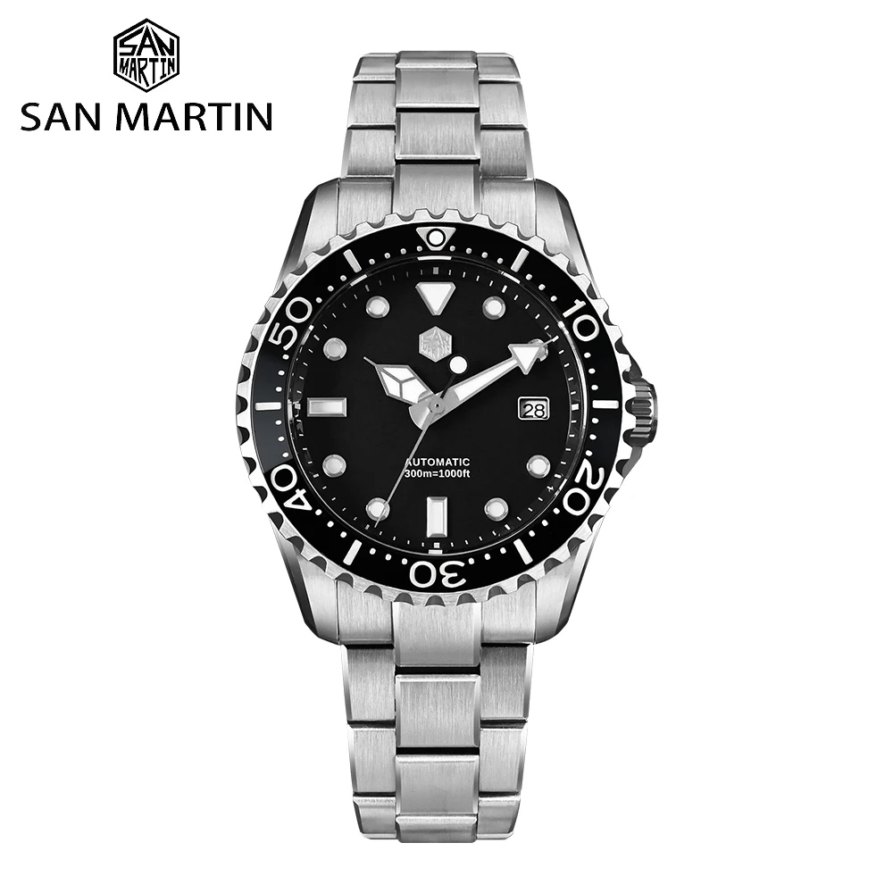

San Martin 40mm Diver Watch YN55 Automatic Enamel Dial Sapphire Crystal 300m Water Resistance Luxury Mens Mechanical SN0009GD