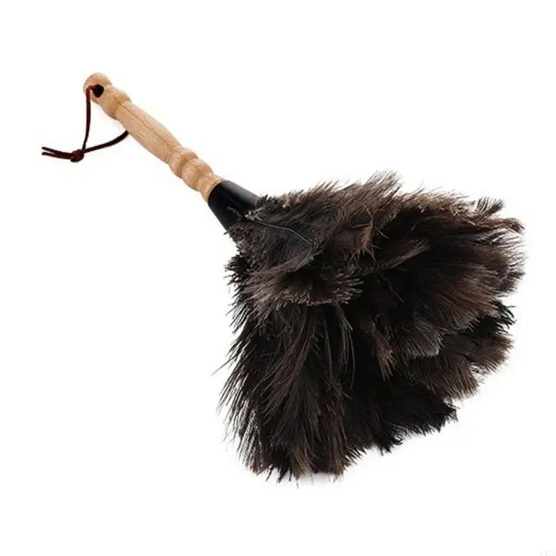 

L43A Hardheld Natural Flufficy Odich Peather Duster с деревянной ручкой для офисного автомобиля