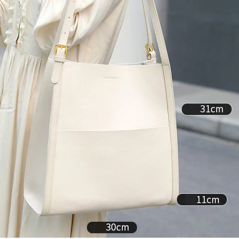 GAGACIA Echtem Leder Schulter Tasche Für Frauen Luxus Designer Magnetische Schnalle Neue Hohe Qualität Frau Tote Taschen Eimer Handtasche