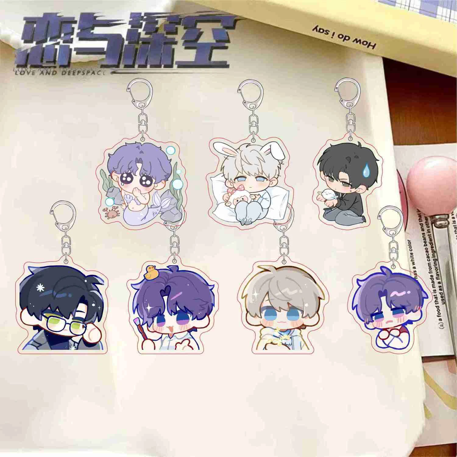 

Anime Love and deepspace Rafayel Xavier Zayne Cosplay send to friend Gift Decoration backpack pendant acrylic keychain cartoon