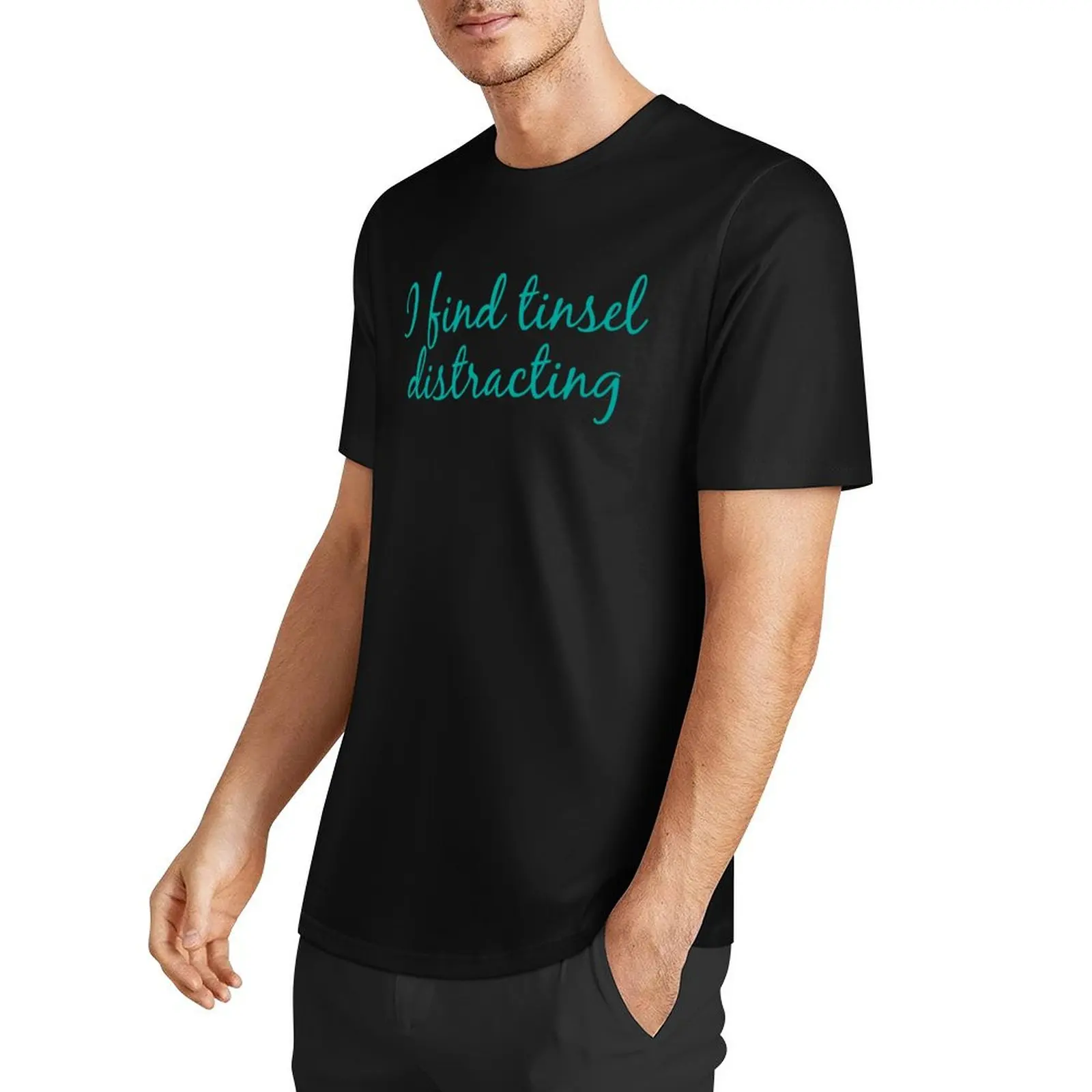 I find tinsel distracting T-Shirt blue archive customizeds graphic tee shirt summer clothes clothing for men