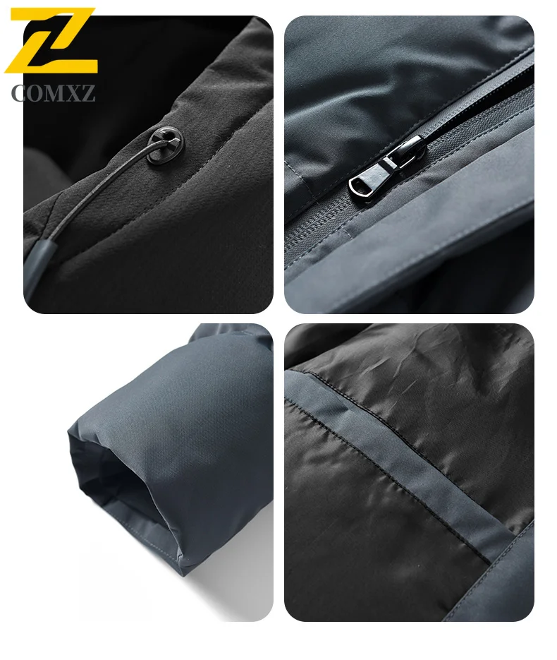 2025 High Quality Winter Jacket Men's Trendy Splicing Thick Warm Padding Coat Casual Men Down Jackets Outdoor Daily Hooded Parka