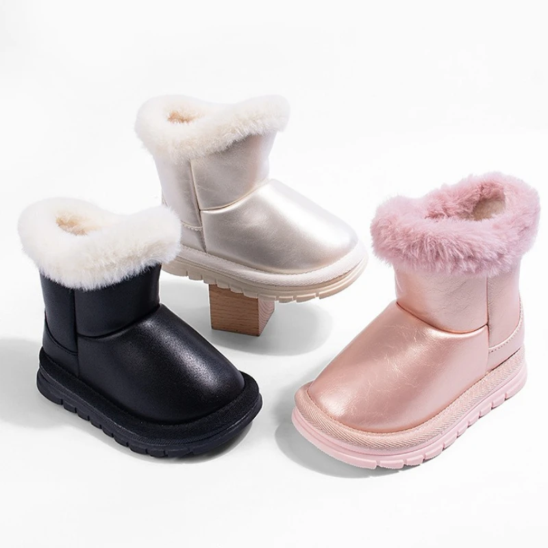 Winter Children's Boot2025 New Retro Child Flat Boots Korean Edition Girl Anti slip Warm Boot Girl FashionBoots ChildShort Bts