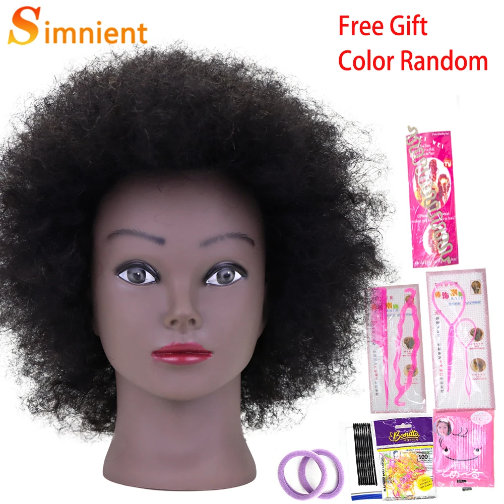 Afro Mannequin Hoofden voor Vlechten Maniquí Haar Poppen Echte Menselijke Training Kapper Model Natuurlijke vrouwen Kappers Kit Pruiken