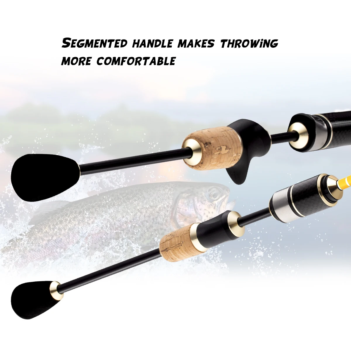 Imagem -03 - Ultra Light Pesca Spinning Rod Baitcasting Rod Fibra de Carbono Pesca Rod 1.35m 1.68m 1.8m 27lb ul