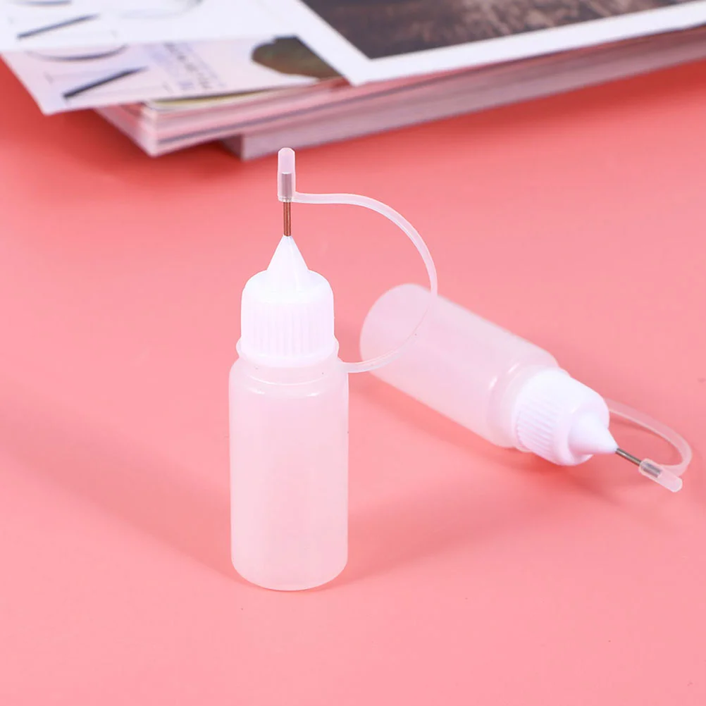 10pcs Glue Application Bottles Glue Applicator Bottles Precision Tip Bottles Needle Gluing Bottles(5ml)