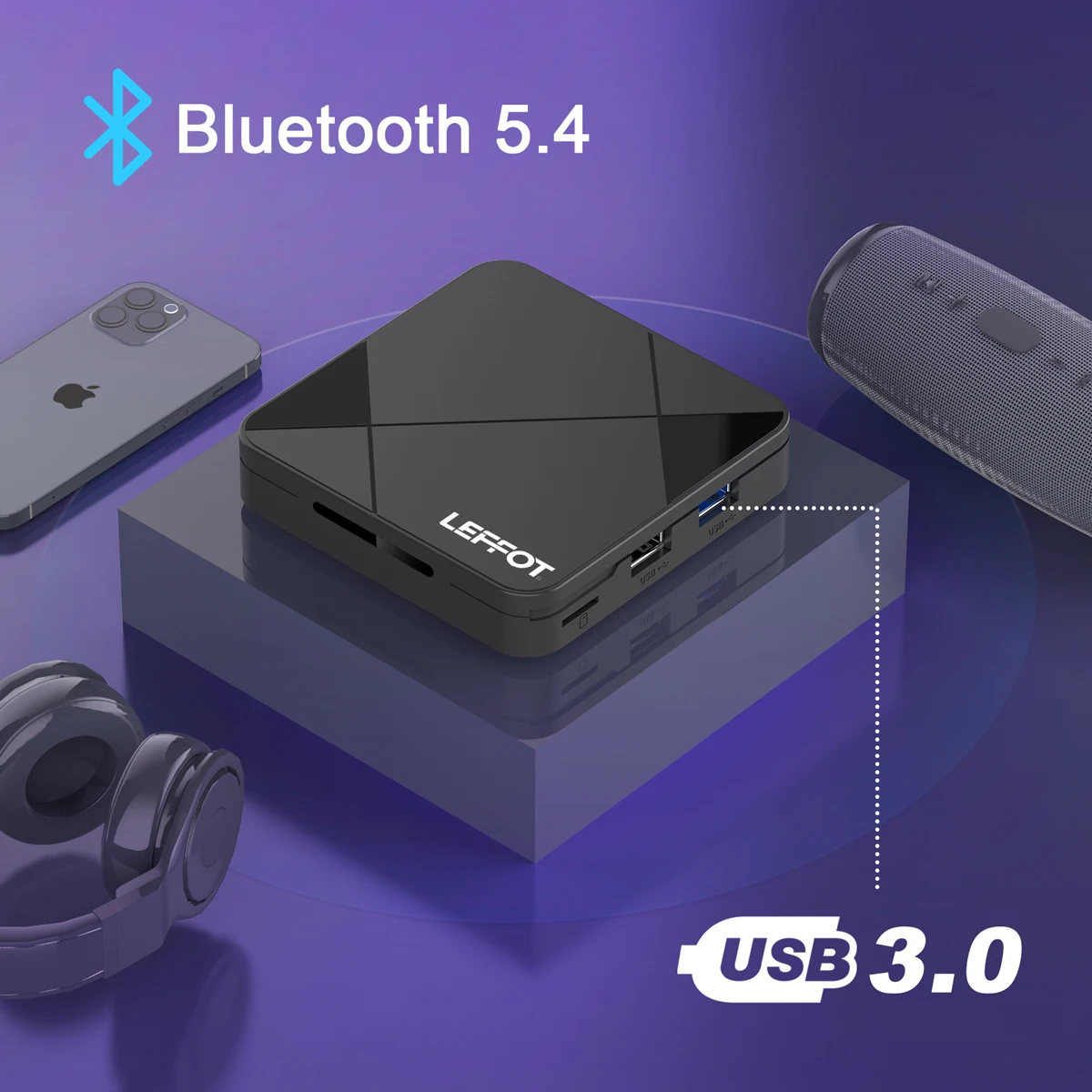 LEFFOT RK3518 Android 14.0 Smart TV Box رباعي النواة 4K HD Wifi6 BT5.4 مساعد صوتي مشغل الوسائط RK3518 فك التشفير