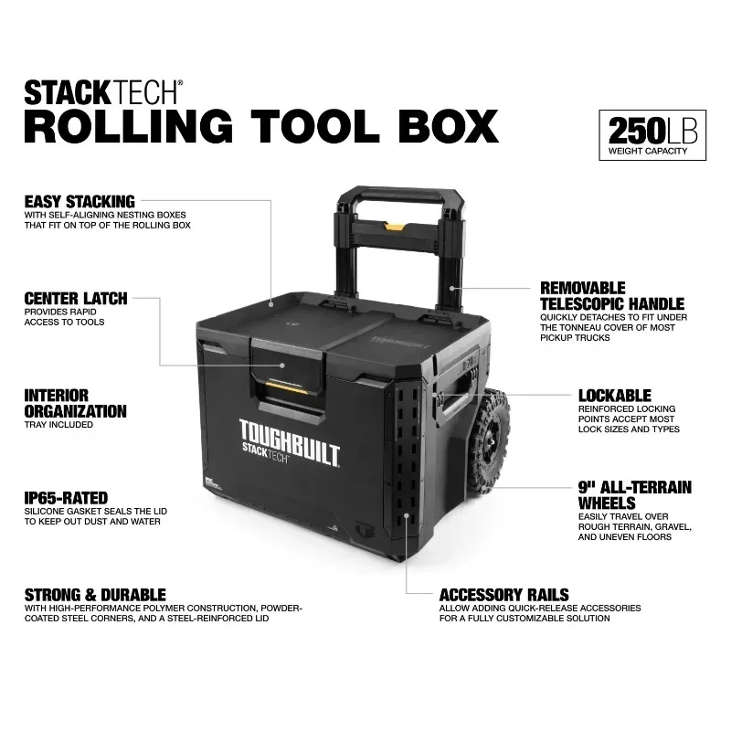 ToughBuilt TB-B1-B-70R StackTech Rolling Tool Box TOUGHBUILT Tools Packaging Box