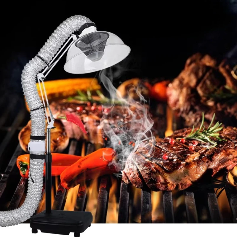 Korean Home Hot Pot Barbecue Smoke Exhaust Fan Indoor Hotpot Smoke Exhaust Fan Outdoor Barbecue Folding Arm Equipment Range Hood