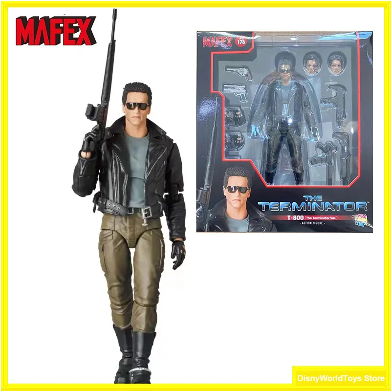 100% Original MAFEX 176 MAFEX T-800 The Terminator Ver. En Stock Figuras de Colección de Anime Juguetes Modelo
