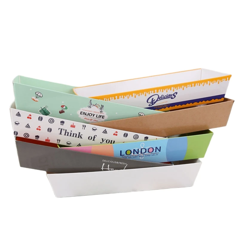 Caja de papel Kraft rectangular personalizada, embalaje de alimentos de panadería desechable, Sushi, pastelería pequeña, caja de envoltura de sándwich con