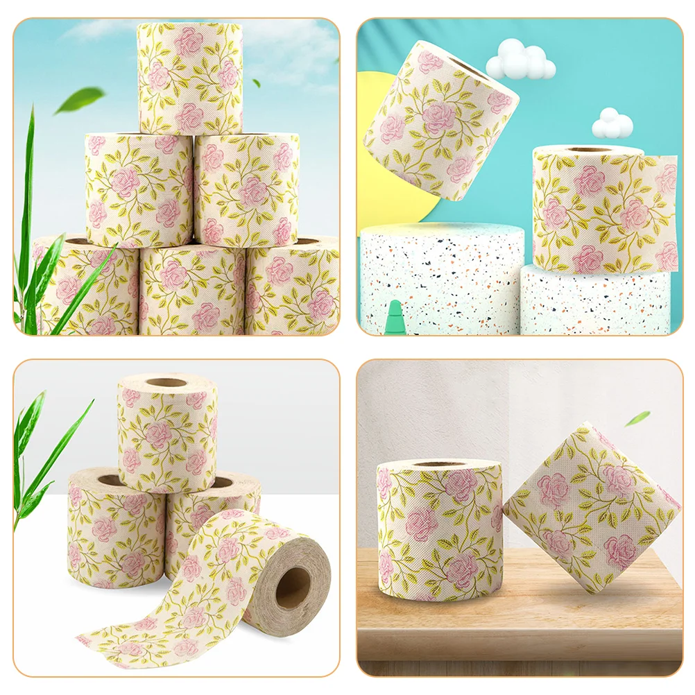 Papel higiénico decorativo, pañuelos de baño impresos, toalla, servilleta de cocina, chica creativa Floral