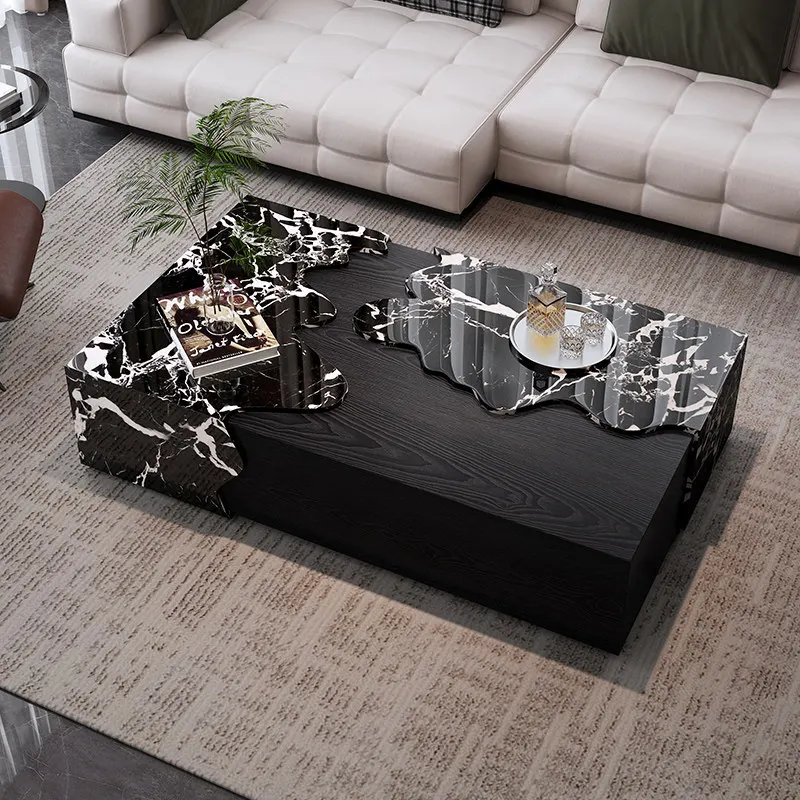 Marble coffee table small apartment rectangular original designer