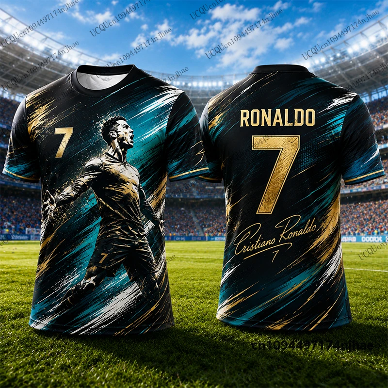 Neuer 2027 Spezial Ronaldo # 7 bedruckte Fußballtrikots für Männer und Frauen, T-Shirt, Sommer, schnell trocknend, Sport-T-Shirts, lässige Oberteile für Kinder/Erwachsene – Detail 8
