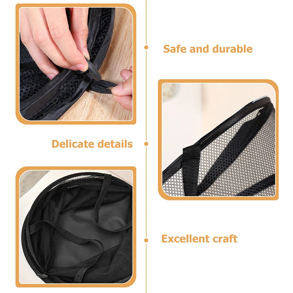 

Collapsible Laundry Basket Baskets Foldable Small Folding Mesh Metallic Line