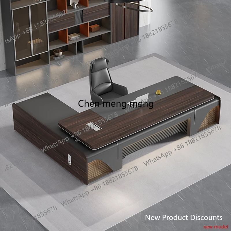 

L6080 Light Luxury Boss Table Chair Modern Chinese Reception Design Drawers Office Desk Storage Cabinet Escritorio Oficina Furni
