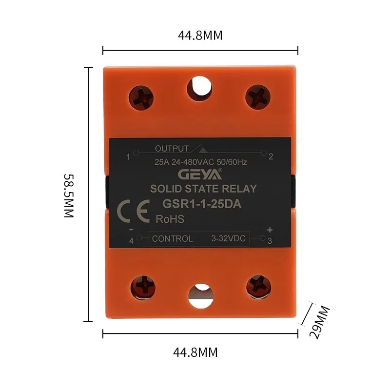 GEYA GSR1-25DA single-phase solid-state relay 40A100A DC AC A220V industrial grade 1CO+1NO