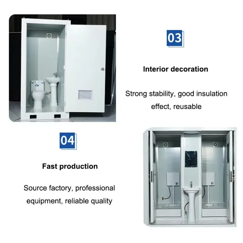 Movable Simple Bathroom Portable Container Portable Toilet  Wc Cabin Toilet Mobile Public Outdoor for Camp - view 4