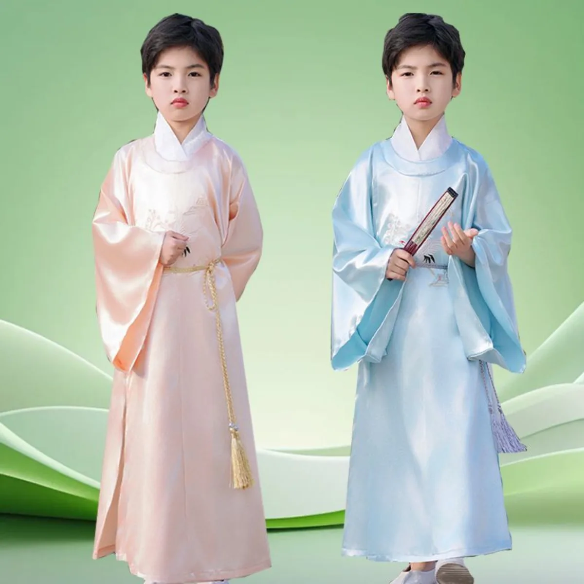 

Новый трендовый комплект Ханьфу - Китайский шикарный сценический костюм для детей, новое сценическое платье в стиле династии Тан для мальчиков