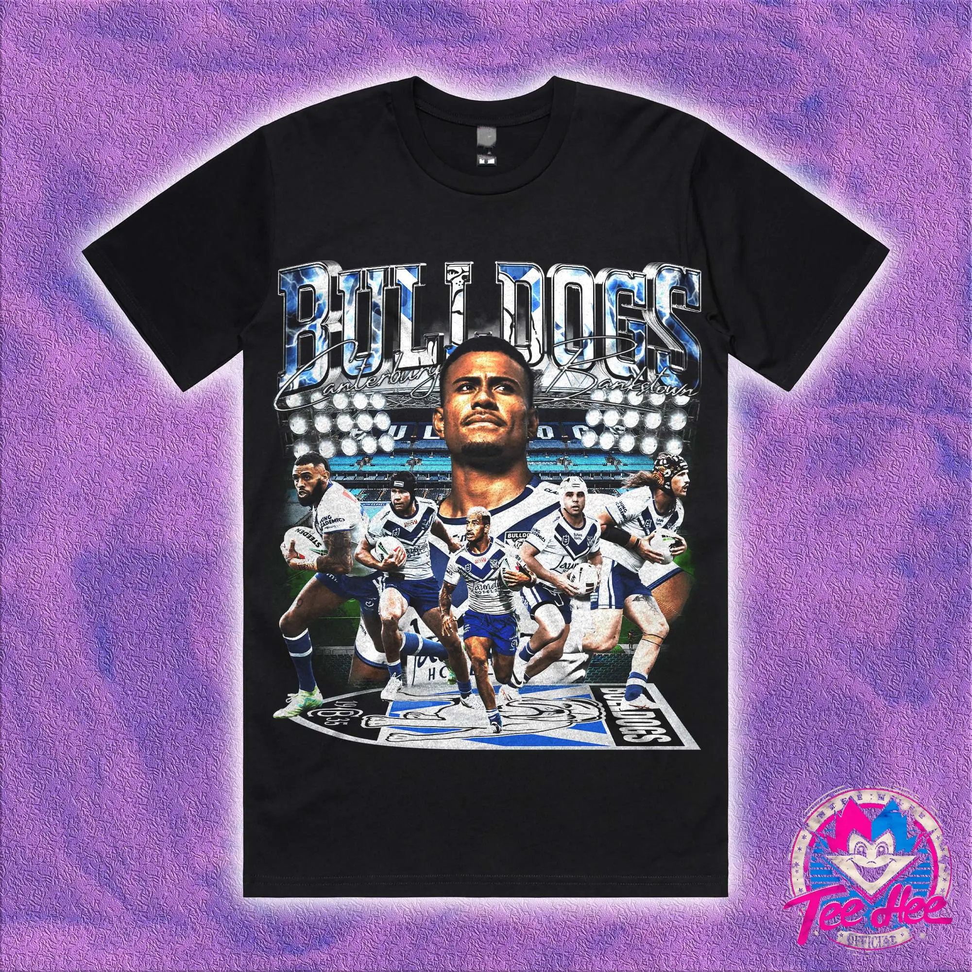 

Canterbury Bulldogs Rugby League Tee American Street Trendy Men's T-shirt Oversized Graphics Tee Hip Hop Sports Cotton Top Tees