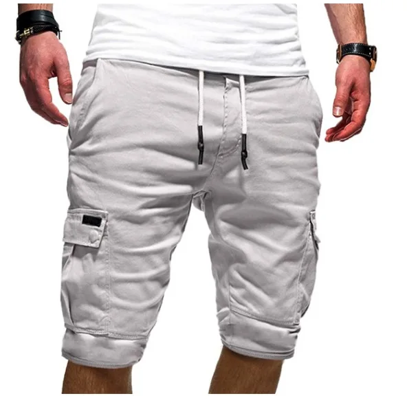 2022 summer New Mens Shorts Fitness Cotton Casual Drawstring Short Pants High Quality Shorts Men\'s Multi-pocket Sports Shorts