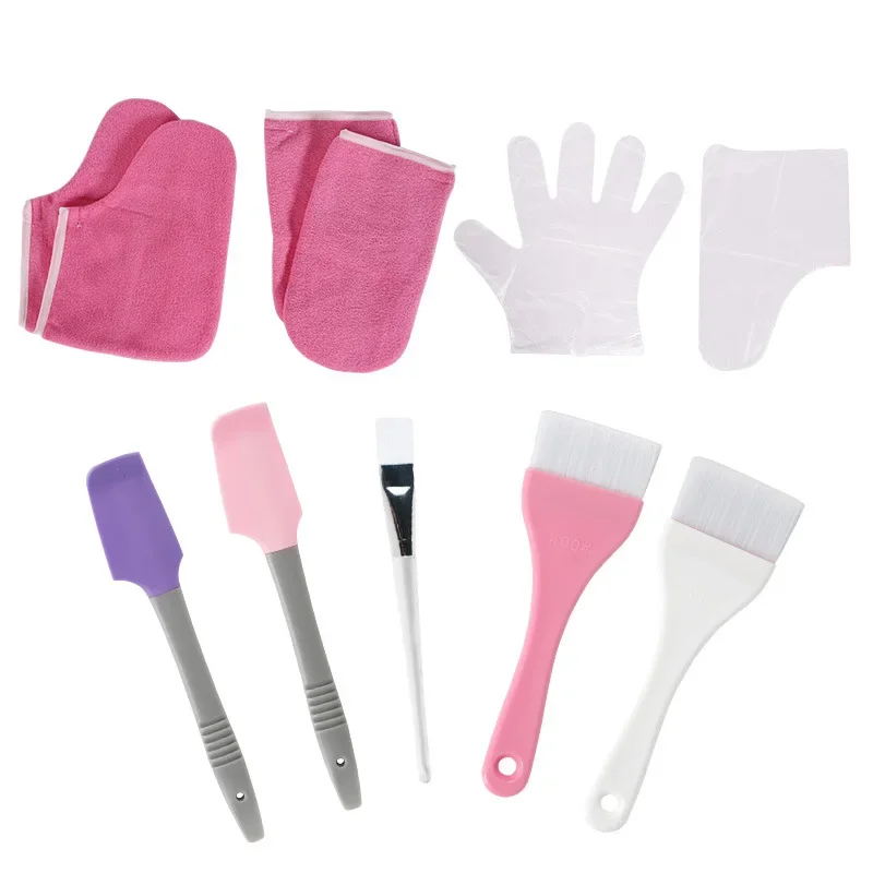 Wax Therapy Mão Foot Care Acessórios Combination Set, Velcro Algodão Isolamento, Tampa Da Mão, Escova De Cera, Silicone Wax Shovel