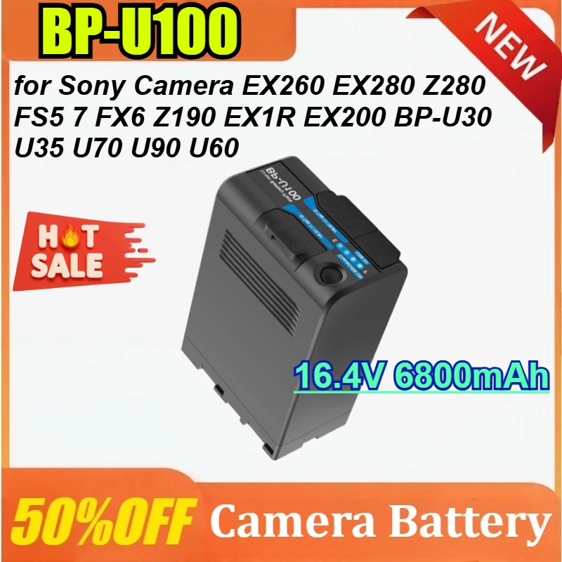 

6800mAh 97.92Wh BP-U100 Battery for Sony Camera EX260 EX280 Z280 FS5 7 FX6 Z190 EX1R EX200 BP-U30 U90 U60 with D-Tap USB Output
