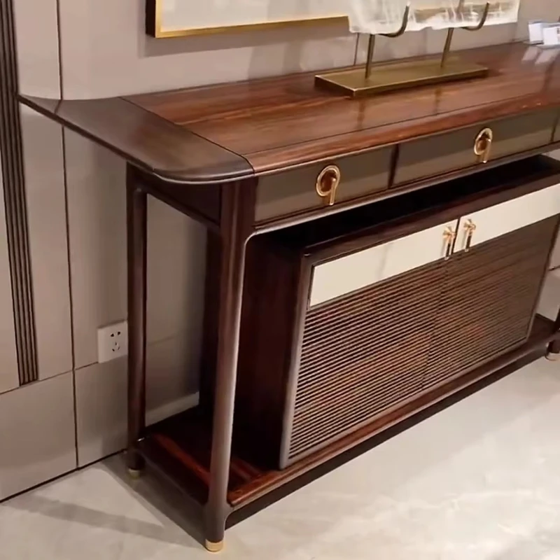 Solid ebony coffee table new Chinese style foyer wall drawer simple and lightweight