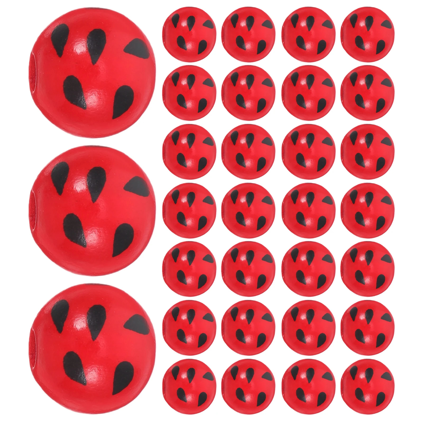 

100 Pcs Watermelon Wood Beads Round DIY Accessories for Bracelets Kids Crafts Kawaii Barrel Wooden Small Bead Jewelry Project