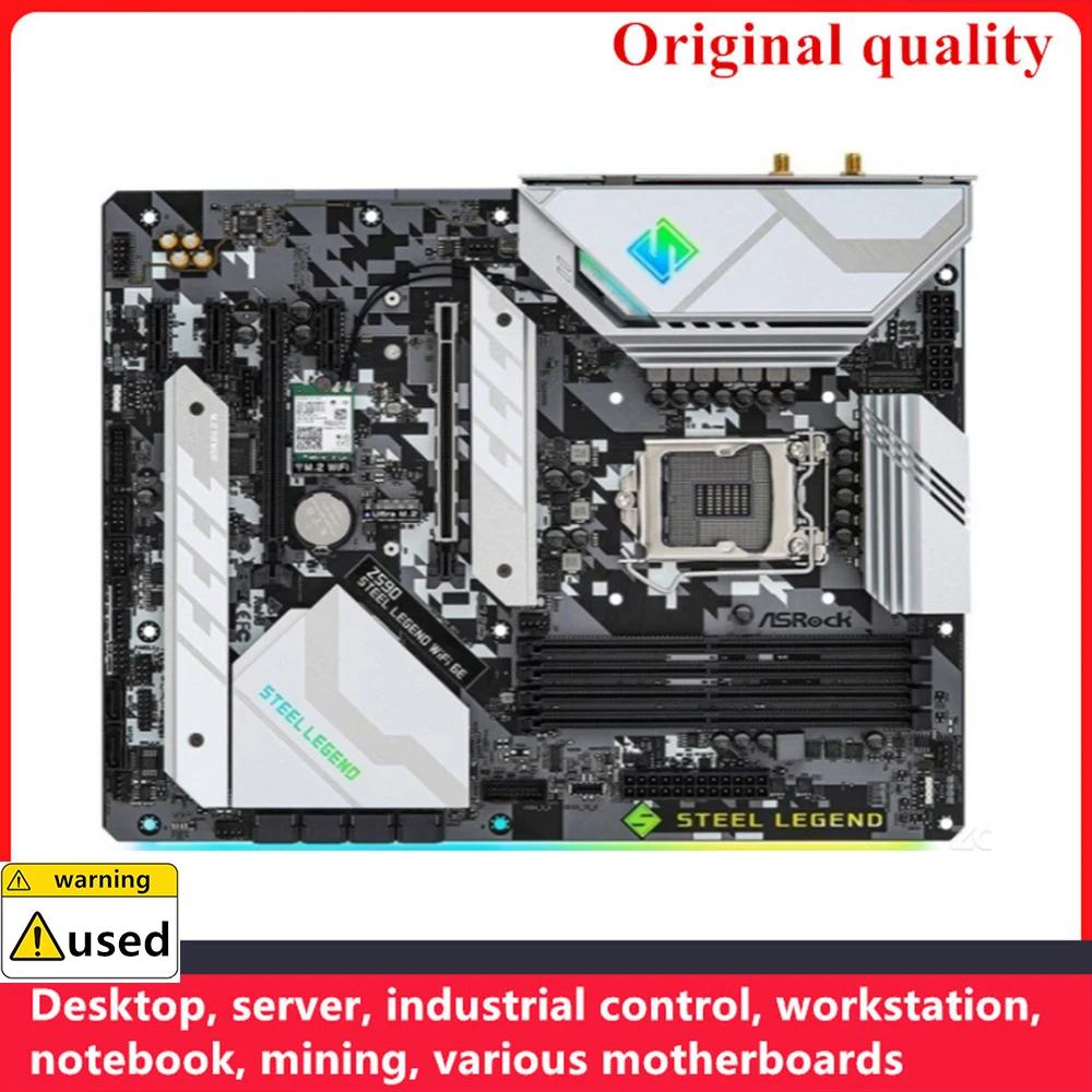 Used For ASROCK Z590 Steel Legend WiFi 6E Motherboards LGA 1200 DDR4 128GB Intel Z590 Desktop Mainboard M.2 NVME SATA III USB3.0