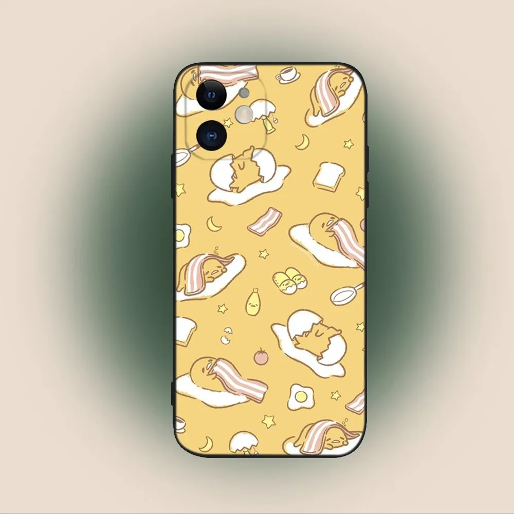 G-Gudetama Egg Cute Phone Case For iPhone 15,14,13,12,11,Plus,Pro Max,XS,X,XR,SE,Mini,8,7 Soft Silicone Black Cover