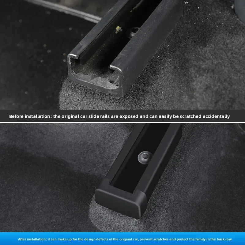 4Pcs Seat Slide Rail Protector Cover for Tesla Model 3/Y/Juniper 2025 Anti-Kick Guard Dustproof & Anti-Blocking  Accessories