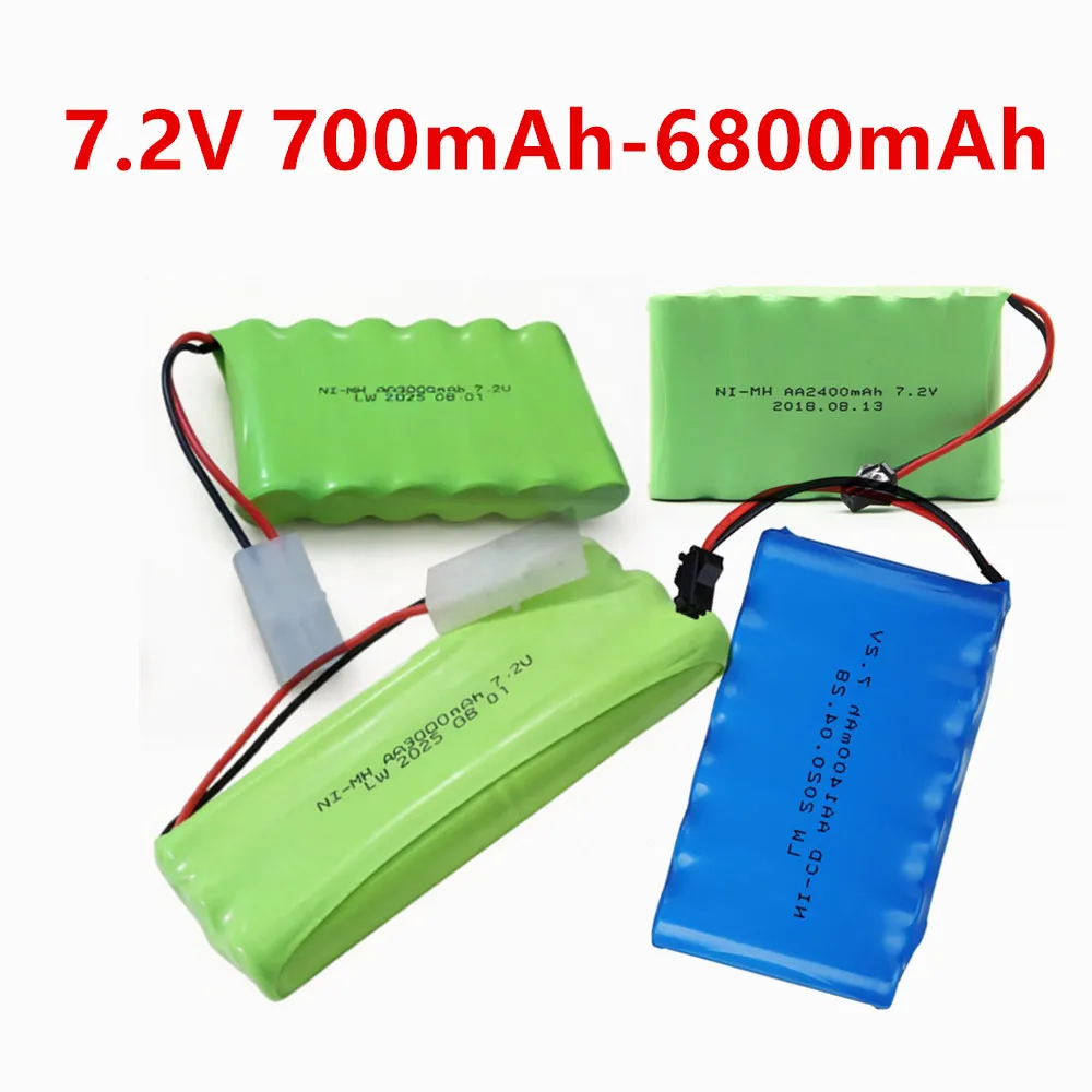 7.2V NI-MH NI-CD battery 700mAh/1400mAh/2400mah/2800mah/3000mAh/3500mAh/4500mah/5000mah/6800mah for RC Toys Cars Trucks Tank Gun