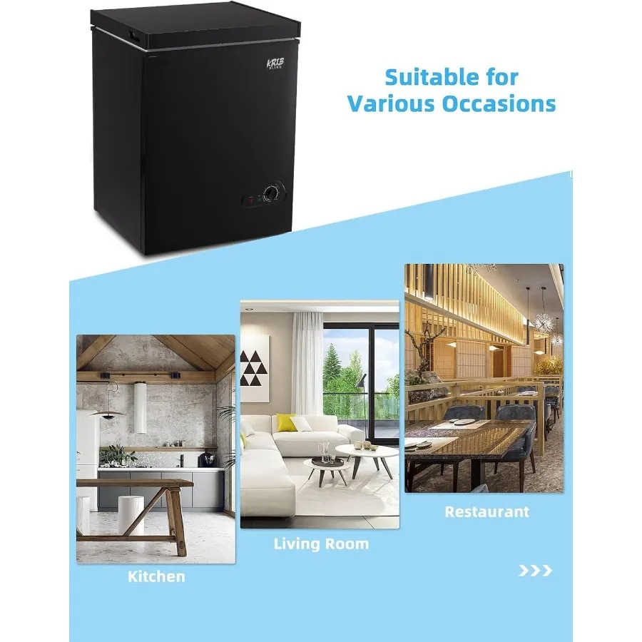 فريزر صدر مدمج 3.5 قدم مكعب مع 7 تروس للتحكم في درجة الحرارة للمنزل أو المرآب يستخدم تصميم الباب العلوي القابل للإزالة #2